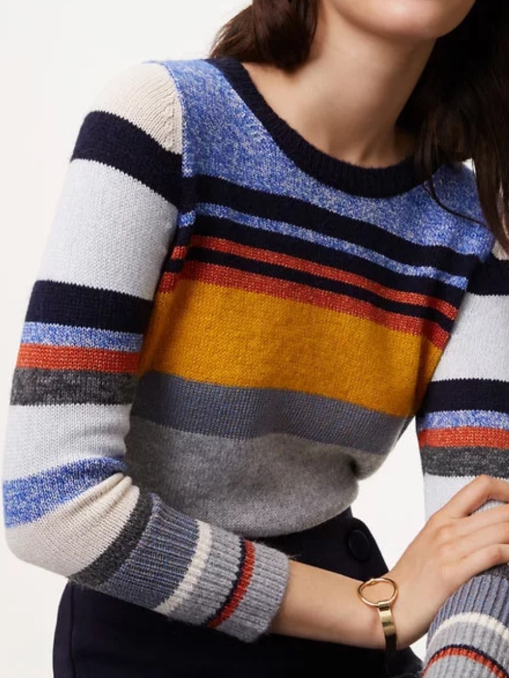 LOFT bonfire striped sweater